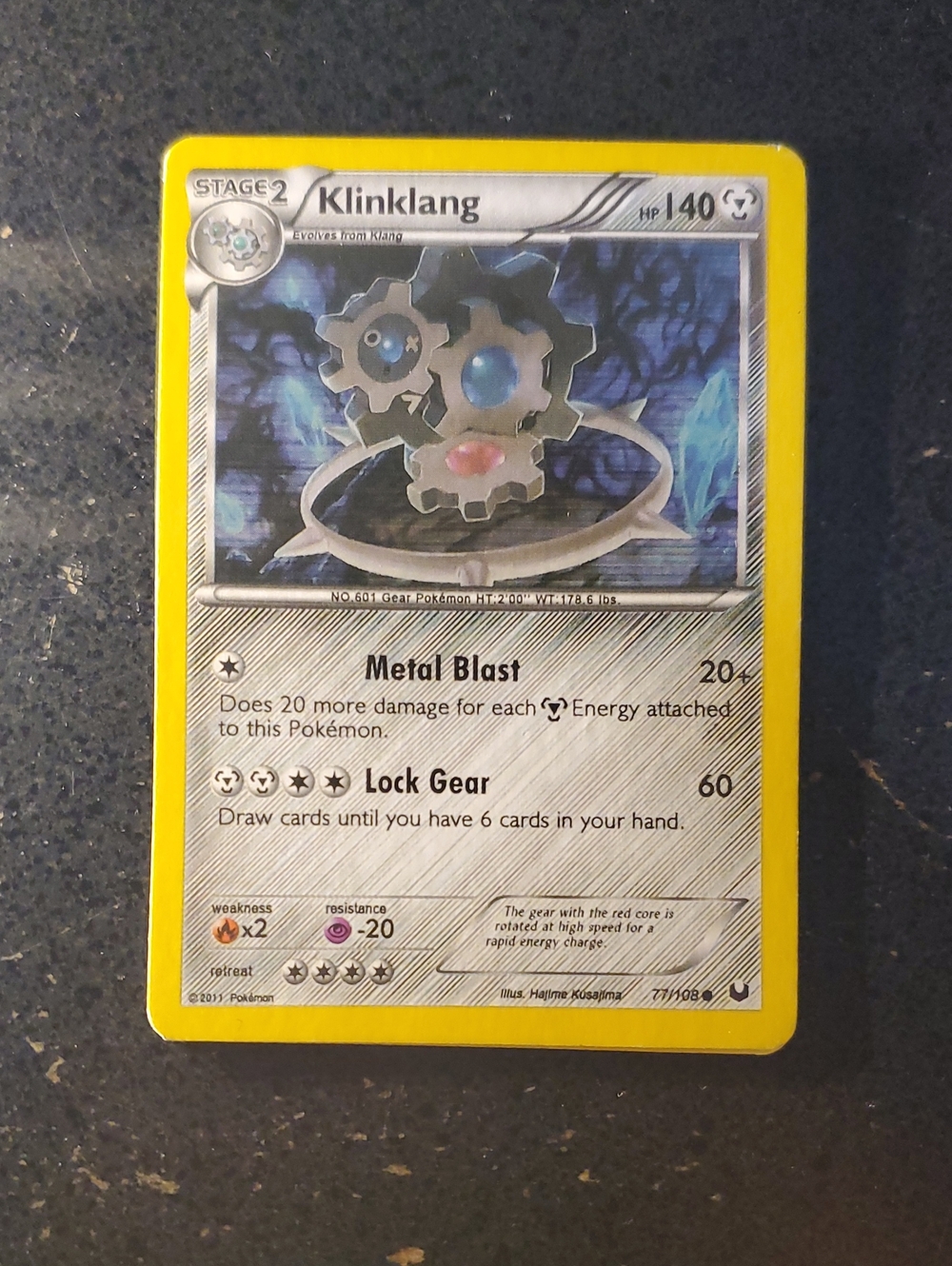 Klinklang Holo Trading Card - Yellow Border
